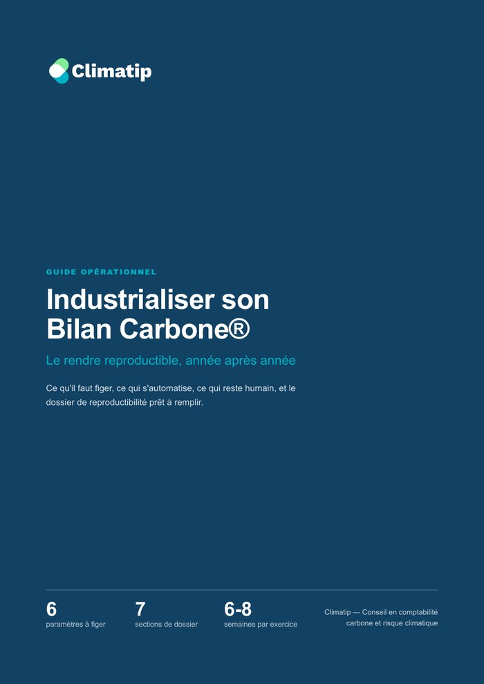 Couverture : Industrialiser son Bilan Carbone, guide opérationnel Climatip